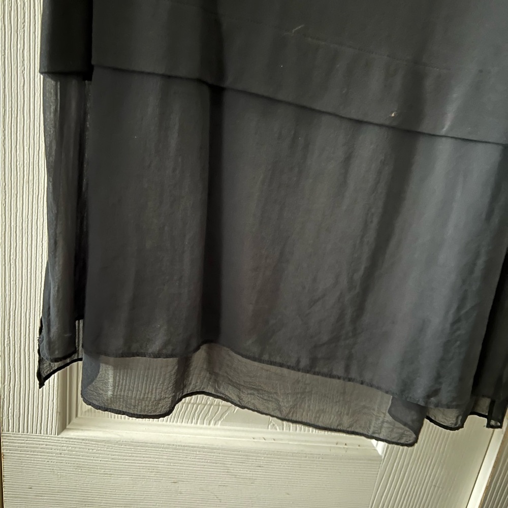 EUC — Eileen Fisher 100% Silk Sleeveless Black Layered Bateau Neck Tunic - Picture 5 of 10